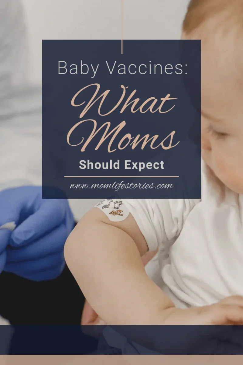 Baby receiving a routine vaccination from a healthcare professional, illustrating baby vaccines, common side effects, vaccine appointments, and what moms should expect during infant immunizations.