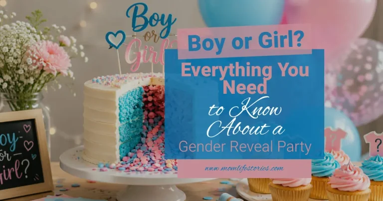 Gender reveal party featuring a surprise reveal cake, pink and blue cupcakes, balloons, and festive decorations for a memorable baby boy or girl celebration.