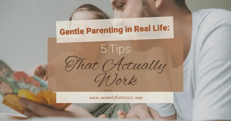 Gentle Parenting in Real Life – a father gently guiding his baby during a calm learning moment, showing patience, connection, and emotional safety.