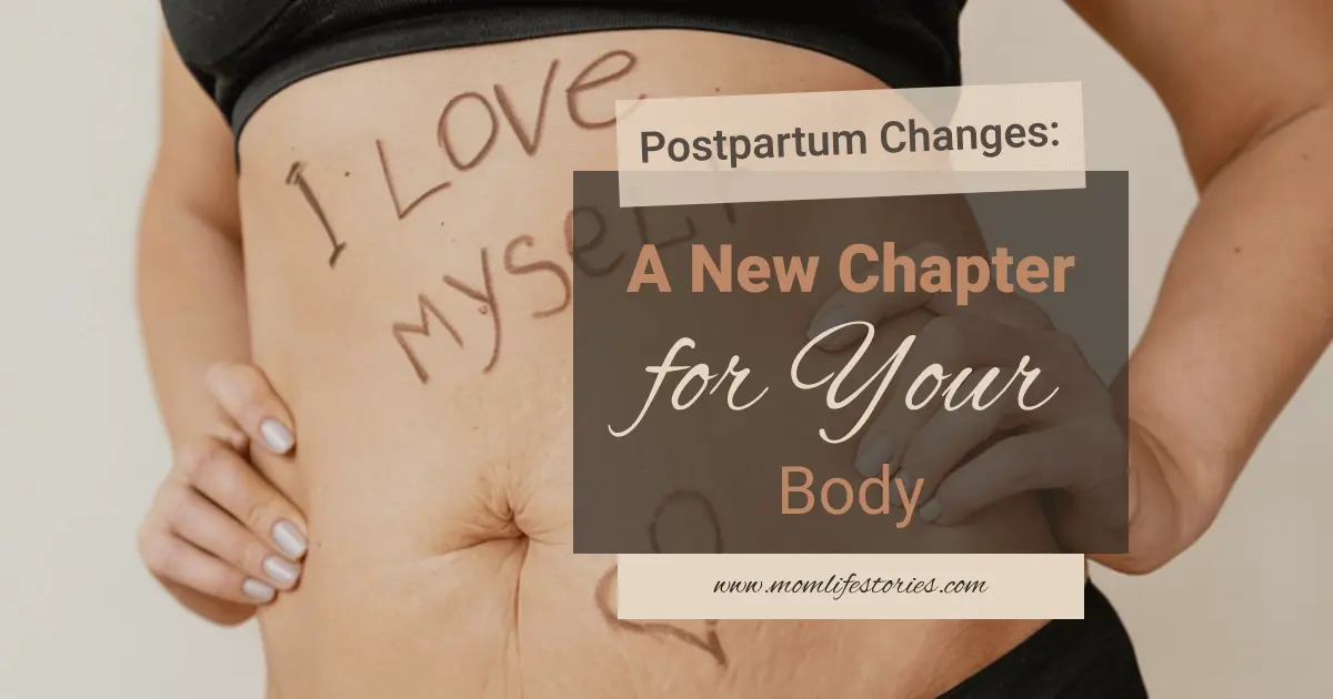 Postpartum changes concept image representing body recovery after birth.