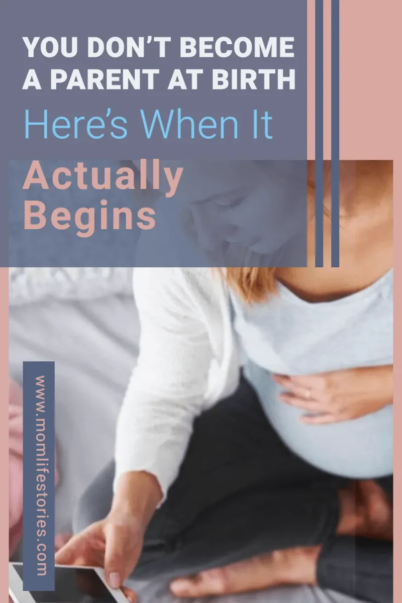 Becoming a parent isn’t a single moment — so when does it actually begin? Pregnant woman sitting thoughtfully while preparing for motherhood, illustrating the journey of becoming a parent, emotional readiness for a baby, personal growth during pregnancy, and the transition into parenthood before birth.